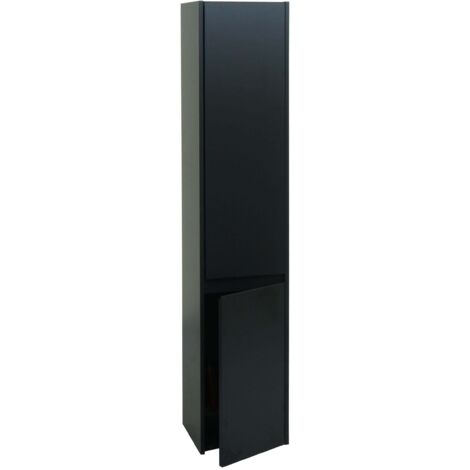 Arredo bagno armadietto alto mobile pensile HHG-630 160x33x28cm MDF melaminico nero