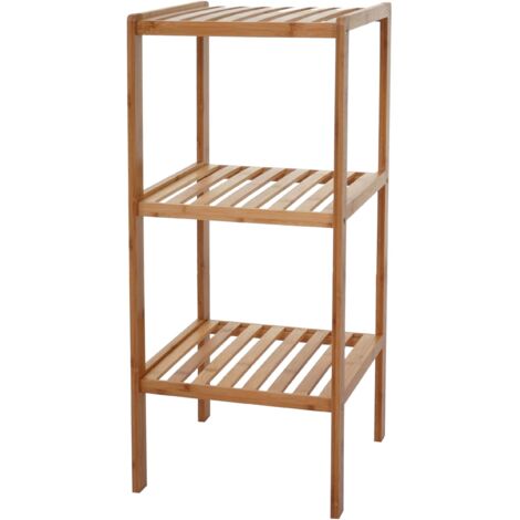 Arredo bagno bambu a listelle serie HHG-550 mobile scaffale 80x34x33cm