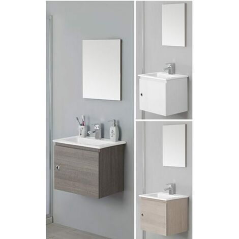 Arredo Bagno Moderno Bianco.Arredo Bagno Sospeso 50 Cm Mobile Moderno Bianco Lavandino In Ceramica M0b 0424