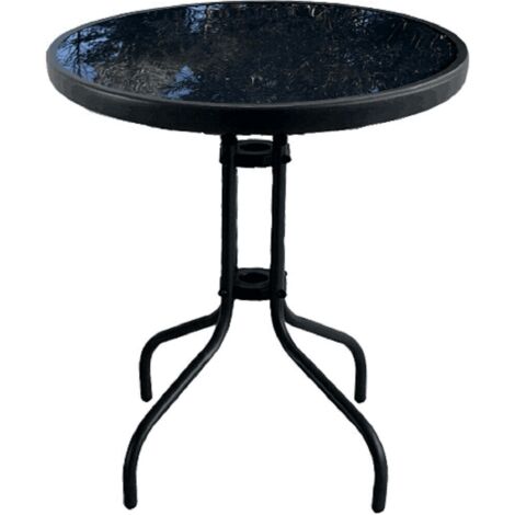 ARREDO SPRITZ TAVOLINO CON PIANO IN VETRO CM. 60X70H NERO