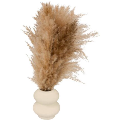 Arreglo floral con jarrón Glen jarrón de cerámica blanca H42cm - Atmosphera créateur d'intérieur