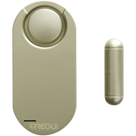 ARREGUI AL013 Allarme per casa e abitazioni  Sensore di allarme per porte e finestre con 2 telecomandi  Alarme sonoro wireless con batteria  Antifurto porta  Dorato