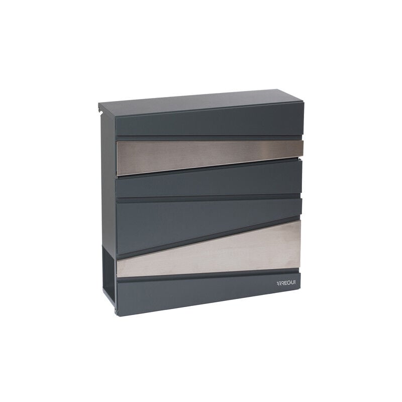 Armor E6905 Boîte aux Lettres Individuelle Acier & Acier Inoxydable avec Porte-journaux, Taille m (Format A4), Boîte aux Lettres Design, Couvercle de