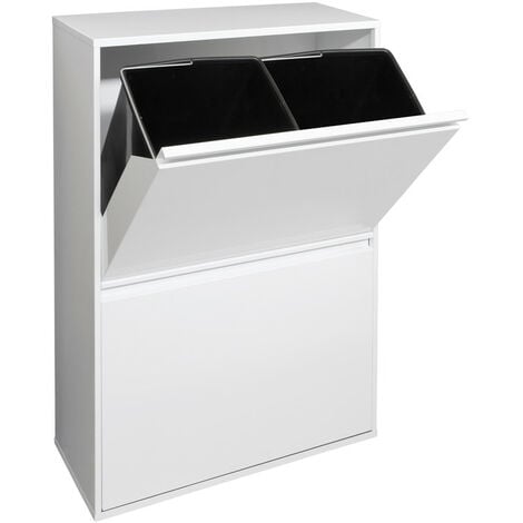 ARREGUI Basic Recycling Abfalleimer / Mülleimer aus Stahl, Mülltrennsystem mit 4 entnehmbaren Inneneimern aus Kunststoff mit Griff, 4 x 17L (68 L)