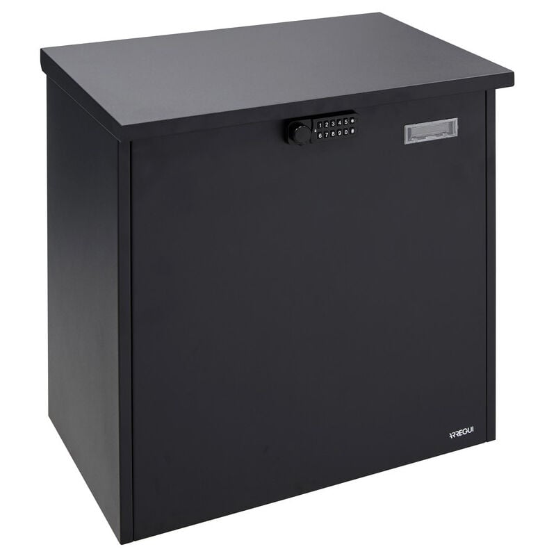 Bigpack Base Electrónico EP2104E Buzón Individual de Paquetería con Apertura Electrónica, Buzón de Acero Paquetes Grandes (47x46x24 cm), Negro