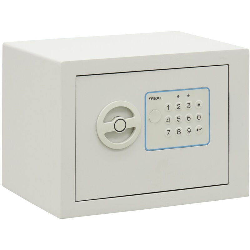 Arregui - blue Coffre-fort électronique avec code, sécurisé et facile à utiliser, 17 x 23 x 17 cm, 3 l, Blanc