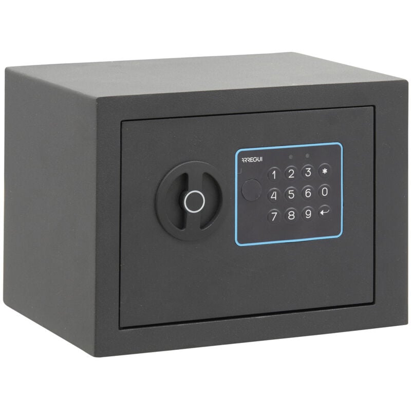 ARREGUI BLUE Coffre-fort électronique avec code, sécurisé et facile à utiliser, 17 x 23 x 17 cm, 3 L, Gris