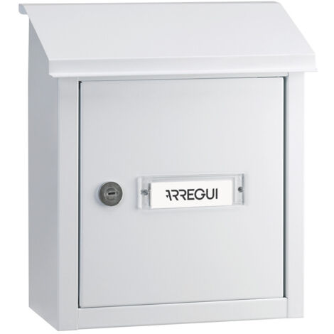 Arregui – Boîte aux lettres en acier galvanisé pour porte et mur – Fente 23 x 4 cm – Taille S pour courrier A5 – Résistante aux intempéries – Installation facile - V4091