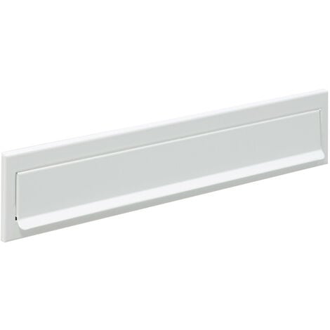 ARREGUI C613 Entrée de boîte aux lettres en acier pour porte, mur et portail, Bouche d'entrée de boite aux lettres extérieure de 33,5 x 3 cm, Résistant, Installation facile, 34,6 x 7,5 cm, Blanc