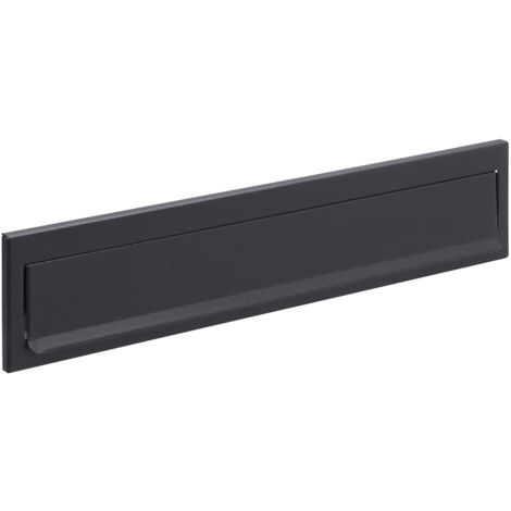 ARREGUI C614 Briefschlitz Abdeckung - Briefkasten Klappe aus Stahl - Einwurfblende / Einwurfklappe für Mauerdurchwurfbriefkasten, 34,2 x 7,3 cm, Schwarz