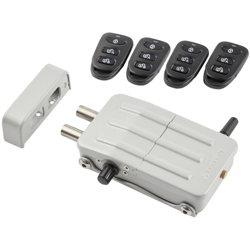 Arregui - CI10 Verrou électronique, serrure invisible, 4 télécommandes, Argent