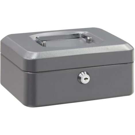 Arregui – Coffret à monnaie en acier émaillé – Caisse portative 20 cm avec clé – Plateau amovible pour pièces – Poignée en acier nickelé - C9226