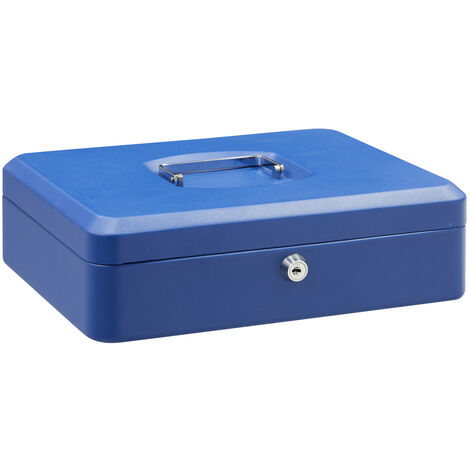 Arregui – Coffret à monnaie en acier émaillé – Coffre-fort portatif 30 cm – Compartiment pour pièces et billets – Poignée en acier nickelé - C9245