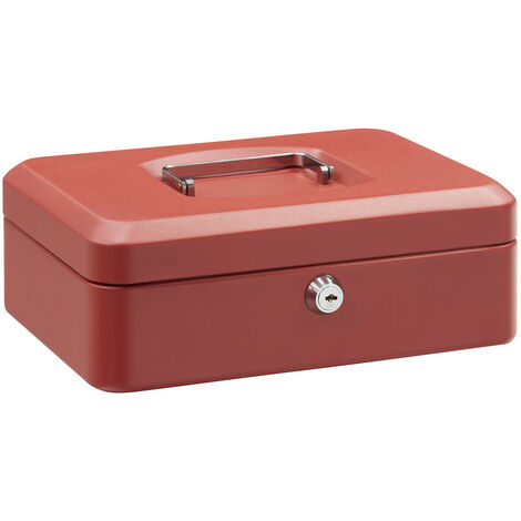 Arregui – Coffret à monnaie en acier émaillé – Compartiment pièces et billets – Poignée en acier nickelé – 25 cm Rouge - C9234