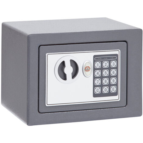 ARREGUI D-HE/0 Coffre-fort en acier avec serrure électronique, clavier à code programmable, coffre-fort de sécurité pour la maison, avec clé d'urgence, 17 x 23 x 17 cm, 5 L