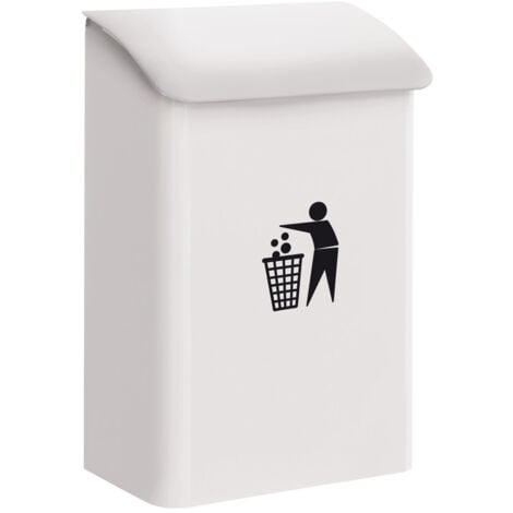 ARREGUI E6101 Poubelle Murale de recyclage en acier pour garage et espaces communs intérieurs, 18L, Blanc