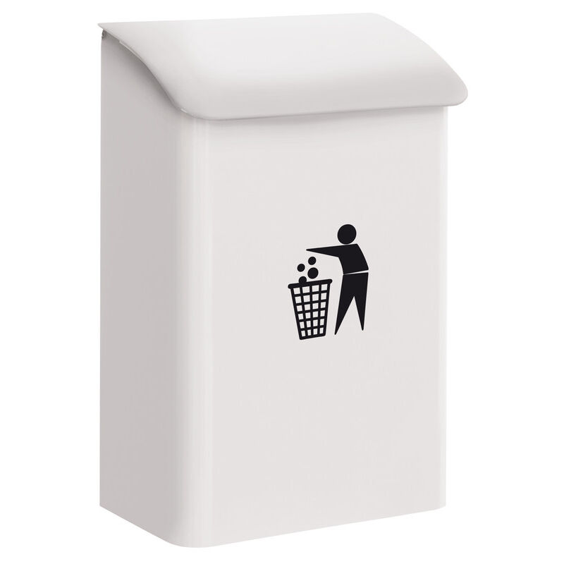 ARREGUI E6101 Poubelle Murale de recyclage en acier pour garage et espaces communs intérieurs, 18L, Blanc