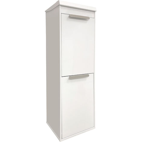ARREGUI Ecoclas Plus Recycling Abfalleimer / Mülleimer aus Stahl mit Aufbewahrungsbox mit Deckel, Mülltrennsystem mit entnehmbaren Inneneimern aus Kunststoff mit Griff Weiß 2 x 17L (34 L)