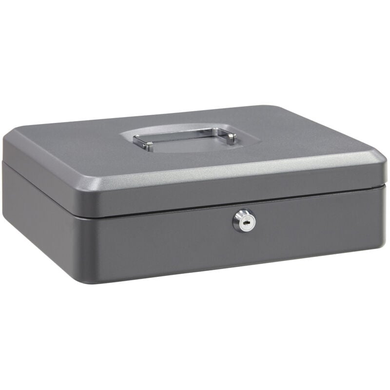 Arregui - Elegant Caisse à monnaie et billets à clé pour ranger et transporter l'argent, Caisse en acier monnayeur et compartiment pieces, Coffre