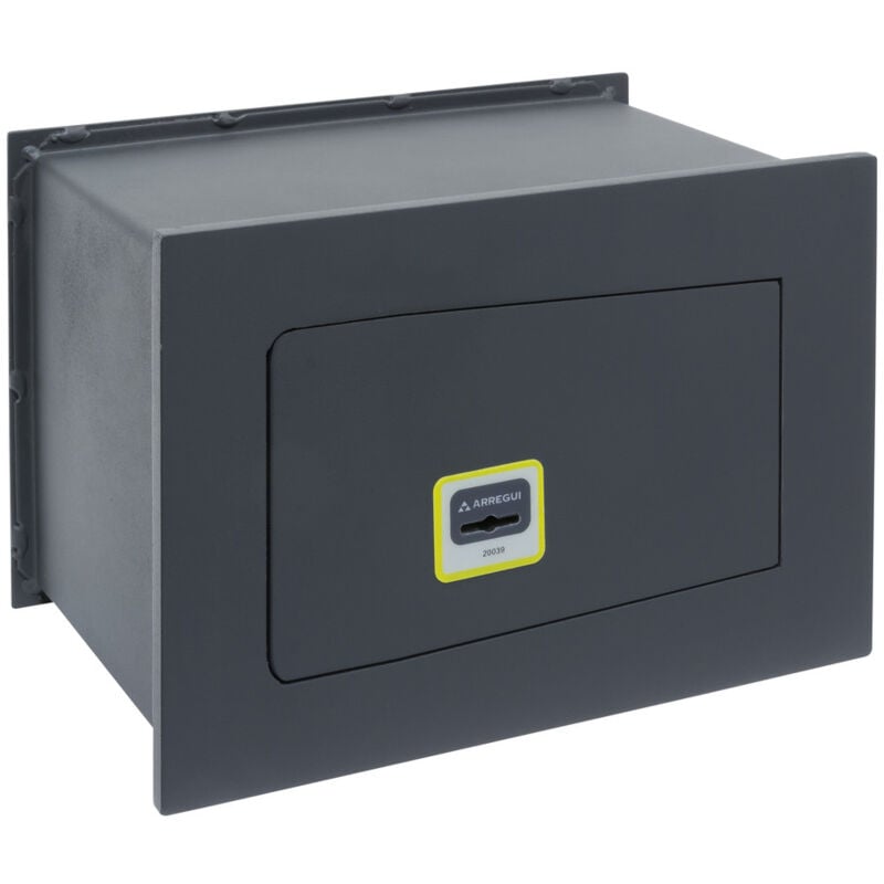 Arregui - Ideal 10 281310 Coffre-fort à emmurer, haute sécurité 10mm, ouverture à clé, petit 20 x 30 x 20 cm, 7 l Gris foncé