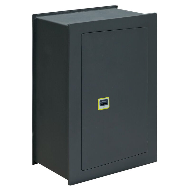 Arregui - Ideal 10 281380 Coffre-fort à emmurer, haute sécurité 10mm, ouverture à clé, grand 52 x 36 x 22 cm, 27 l Gris foncé