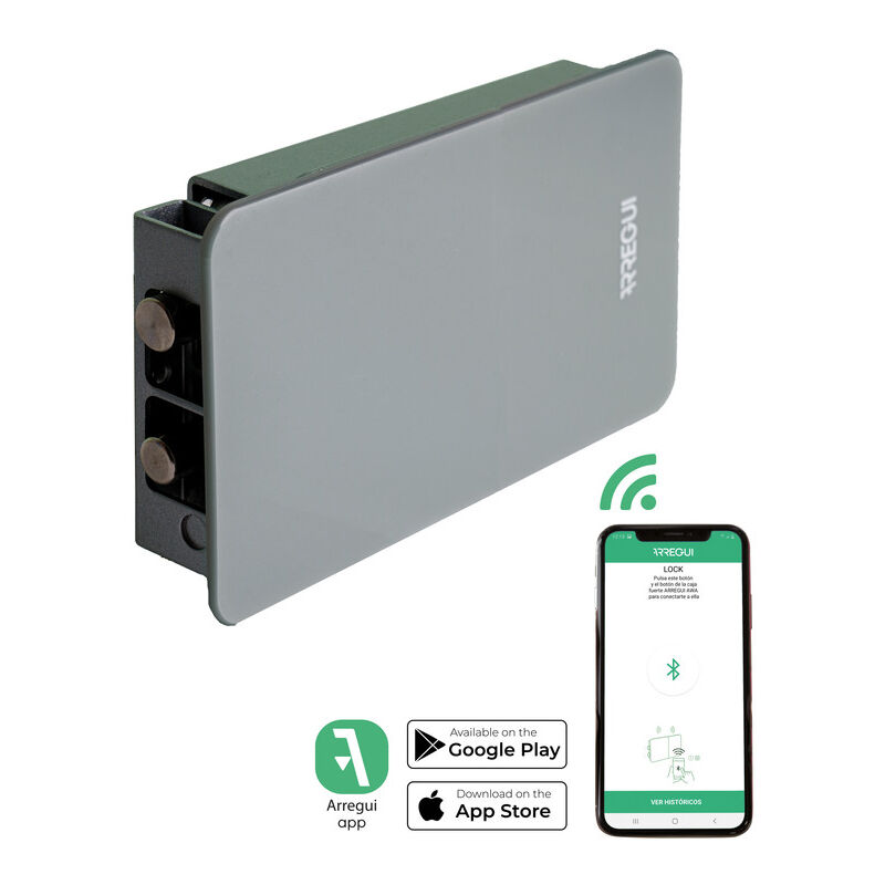 Arregui - kamo Serrure connectée Smartphone pour porte d'entrée, Verrou de porte électronique invisible, Serrure de securité bluetooth, Smarth home,