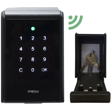 ARREGUI KEEPER-E SEG014 Boîte à clés connectée, coffre de sécurité pour clés avec Bluetooth et application mobile, boitier à clé, coffre mural pour clés pour résidence de tourisme, Smart Home, noir