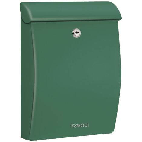 ARREGUI Mininova E5333 Boîte aux lettres en plastique robuste, Taille M (courrier format A4 et magazine), Boîte aux Lettres Murale, Anti-pluie, Anticorrosion, Facile à Installer, Vert