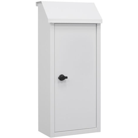 ARREGUI Panera SP008BN-P Buzón Exterior Grance para Pan, Buzón de Correo de Acero para Barras de Pan y Periódicos, Panera Exterior, Gran Capacidad, Sin Llave, Apertura de Pomo, Blanco
