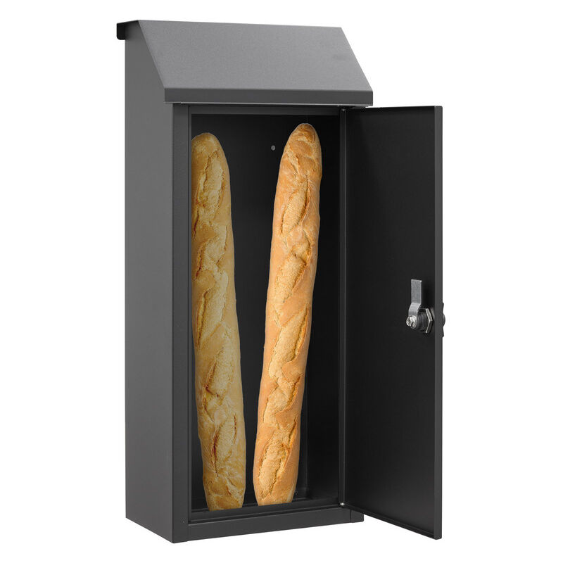 Panera SP008NG-P Boîte à pain, Boîte aux Lettres en Acier pour les livraisons de pain, Pour baguette de pain et journaux, grandes dimensions et