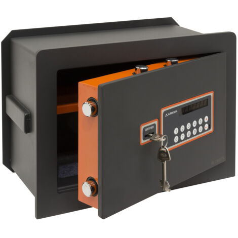 ARREGUI Plus C Caja fuerte de empotrar a pared con cerradura certificada de llave y codigo, Caja de doble Seguridad para casa y hogar, Fundo extensible M : 27 x 38,5 x 20/30 cm, 11 a 19L (ref 181040)