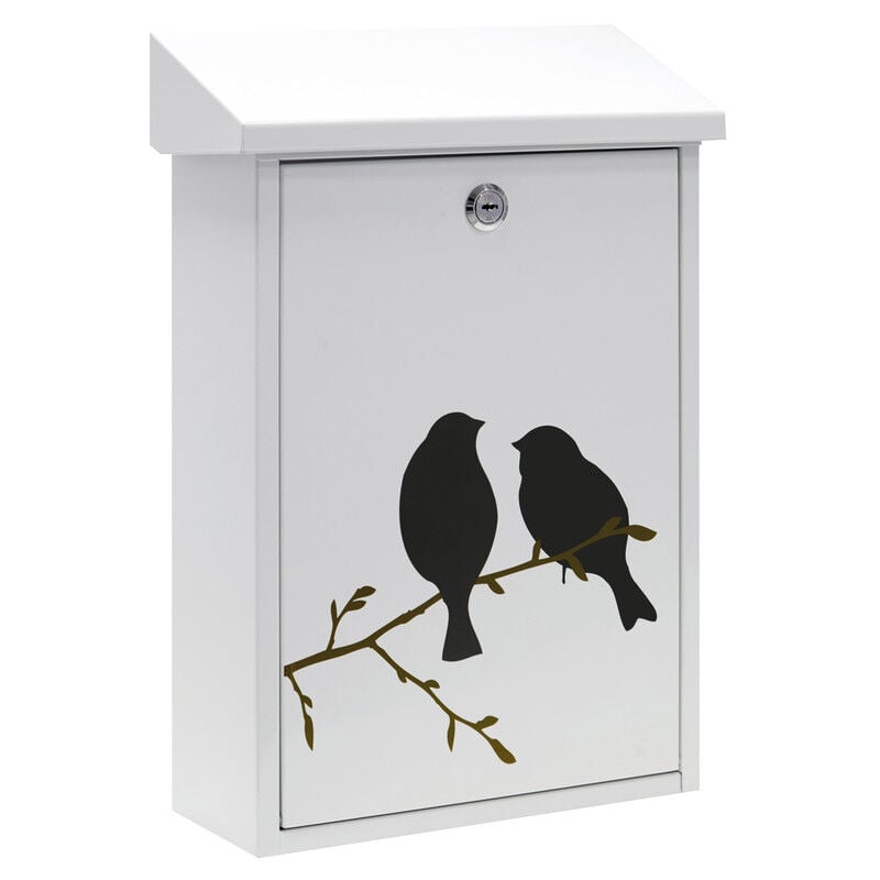 ARREGUI Premium E5601-BIR Boîte aux Lettres Individuelle en Acier avec sérigraphie « Birds », Taille M (Courrier Format A4, Magazine), Boîte aux