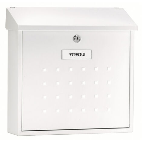 ARREGUI Premium Maxi E5611 Boîte aux Lettres Individuelle en Acier, Taille L (magazine, enveloppe C4), Grande capacité, Boîte aux Lettres Murale, Anti-pluie, Facile à Installer, Blanc