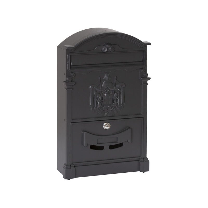 Arregui - Residencia D-2151/N boîte aux lettres murale de style rétro classique en aluminium, taille m (A4), noir