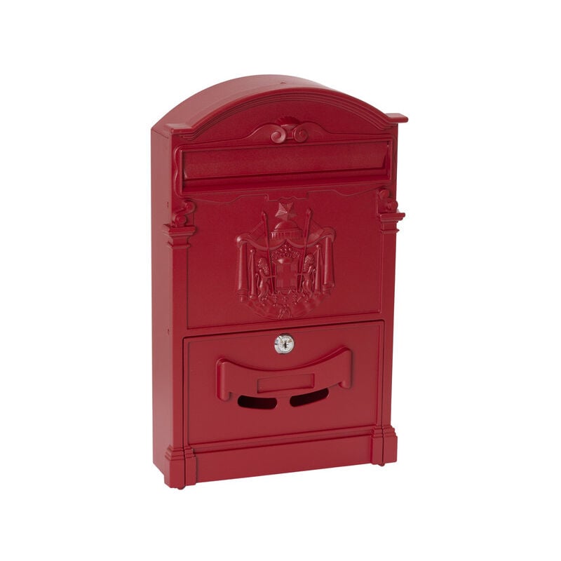Arregui - Residencia D-2151/R boîte aux lettres murale de style rétro classique en aluminium, taille m (A4), rouge