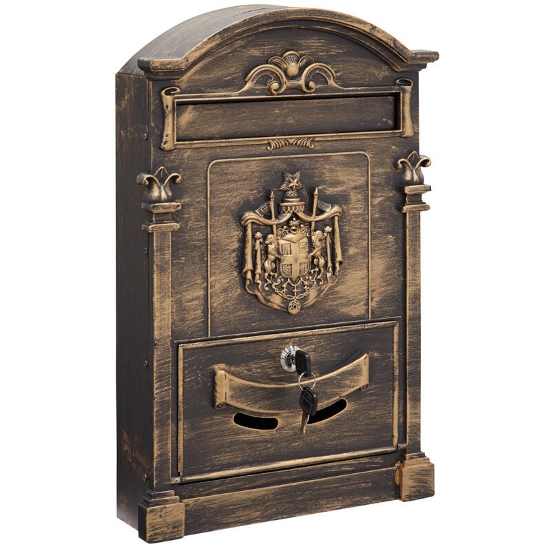 Residencia Maxi D-2152/B boîte aux lettres murale de style rétro classique en aluminium, taille l (A4), bronze - Arregui