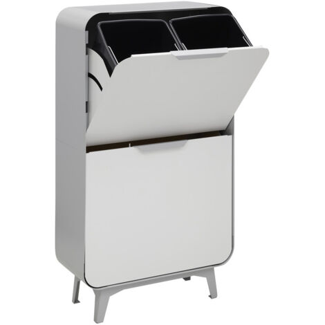 ARREGUI Top Recycling Abfalleimer / Mülleimer Aus Stahl Mit Aufbewahrungsbox Mit Deckel Muelltrennsystem Mit 4 Entnehmbaren Inneneimern Aus Kunststoff Mit Griff 4 X 17l 68l Anthrazit Dunkelgrau Anthrazitgrau 29975949