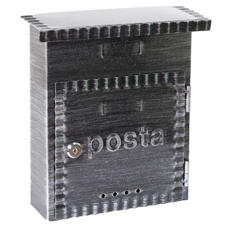 ARREGUI Rustica D-2201 Metall- Briefkasten im rustikalen Stil, Größe S (DIN A5 Post), Wandbriefkasten für den Außenbereich mit Schutzklappe, Einfache Montage, Schwarz