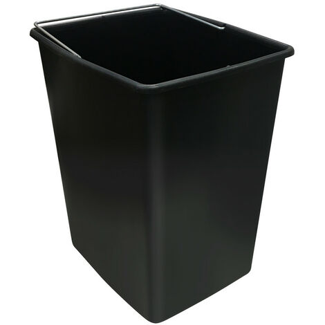 ARREGUI Secchio di ricambio in plastica Basic, Top Comfort, 17 l, con manico in metallo, nero