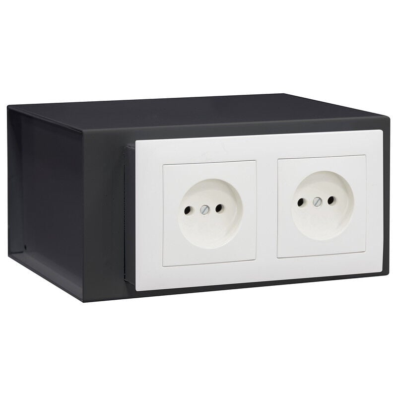 Arregui - Socket Coffre-fort invisible à emmurer, à cacher derrière prises de courant, 2 prises - 10 x 20 x 15 cm (ref 23000W-S0)