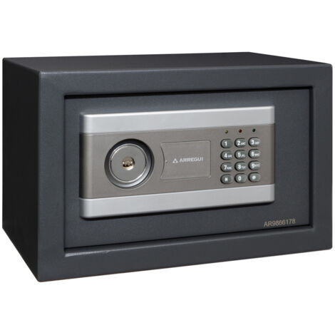ARREGUI Stylo 19010-S1 Möbeltresor  Möbelsafe aus Stahl mit 2 Faktor- Sicherheitsschloss, Tresor  Safe mit elektronischem Zahlenschloss + Schlüssel für Zuhause oder Büro, 20 x 31 x 20 cm, 8 L