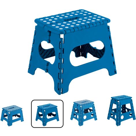 ARREGUI TB-027-A Sgabello Pieghevole Multiuso  Sgabello per Adulti o Bambini  Scala Pieghevole  Scalino  Sgabello per cucina, bagno, campeggio  27 cm di altezza  Blu