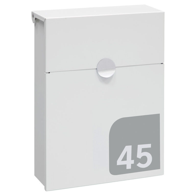 

Arregui Tondo E6721-SIL Buzon Individual de Acero con Numero de Vivienda Personalizable, tamaño S (DIN A5), blanco y plata - Blanco