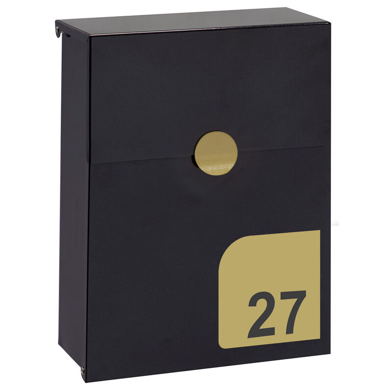 

Arregui Tondo E6724-IRI Buzon Individual de Acero con Numero de Vivienda Personalizable, tamaño S (DIN A5), negro y color iridium - Negro