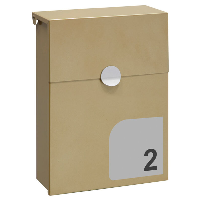Tondo E6725-SIL Boîte aux Lettres en Acier, Taille s (Courrier format A5), Boîte aux Lettres Murale Avec Serrure Protégée, Anti-pluie, Avec Numéro du