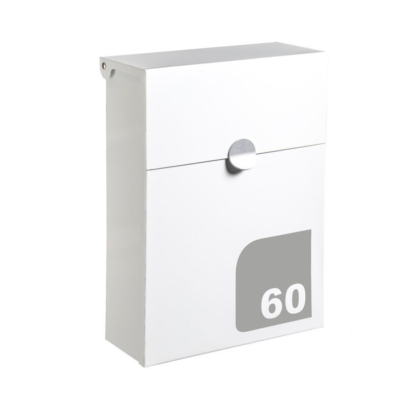 

Arregui Tondo E6731-SIL Buzon Individual de Acero con Numero de Vivienda Personalizable, tamaño M (DIN A4), blanco y plata - Blanco