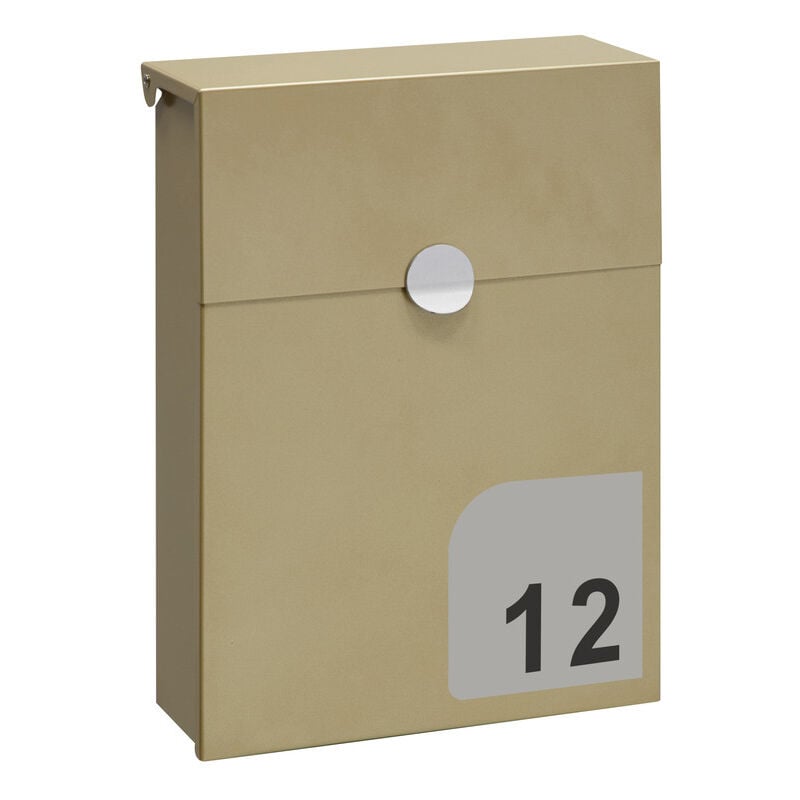 Arregui - Tondo E6735-SIL Boîte aux Lettres en Acier, Taille m (Courrier Format A4, Magazine), Boîte aux Lettres Murale, Serrure Protégée,