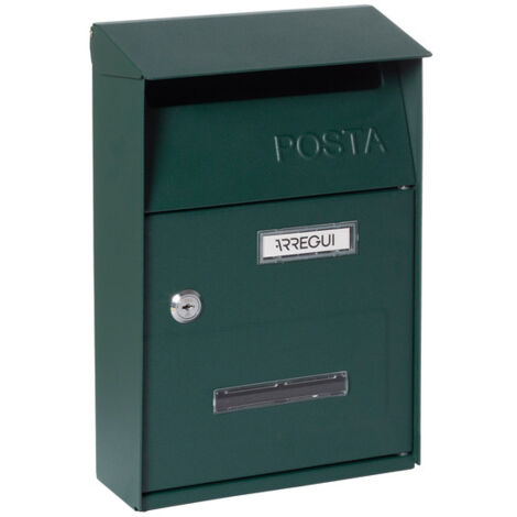 ARREGUI Up D-2006/V Cassetta Postale Individuale in Acciaio, Cassetta della Posta da Parete, Dimensione S (DIN A5), Con Finestra di Visualizzazione, Verde