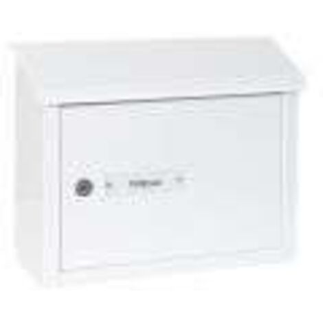 ARREGUI V4061 Buzón Recogecartas Maxi de Aluminio Para Puertas o Verjas en el Interior, Boca Recogecartas de 33x4 cm, Tamaño M (Correo DIN A4 y Revista), Anticorrosivo, Blanco