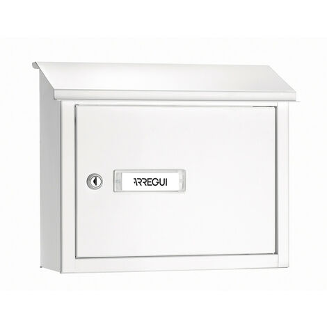 ARREGUI V4061 Maxi Cassetta Postale Alluminio per Porte o Cancelli Interni, Cassetta Postale 33x4 cm, Taglia M (DIN A4 Posta e Rivista), Anticorrosivo, bianco